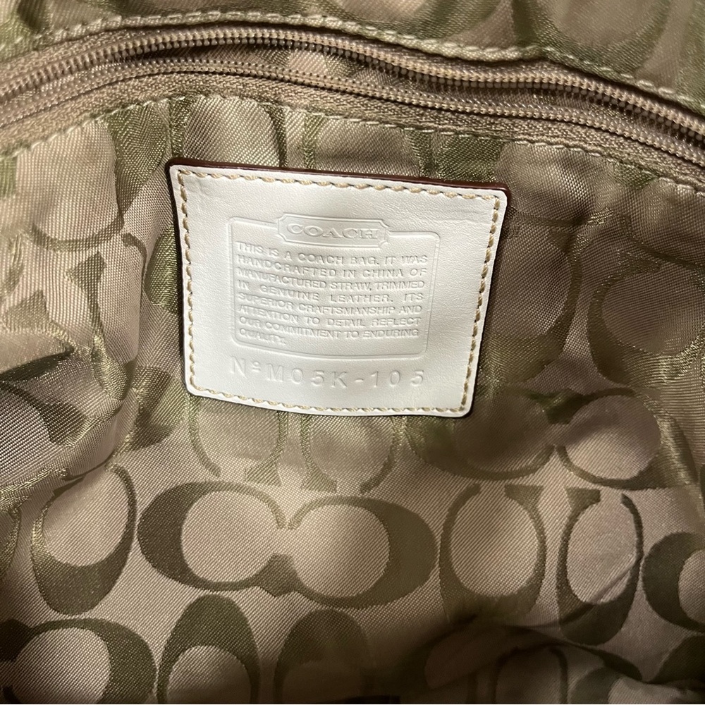 COACH Legacy M05k-105 Natural Straw Leather purse Shoulder bag Brass Read - Picture 11 of 13